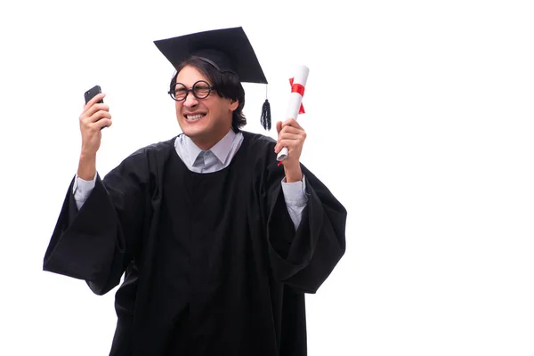 Jovem bonito homem graduando-se na universidade — Fotografia de Stock