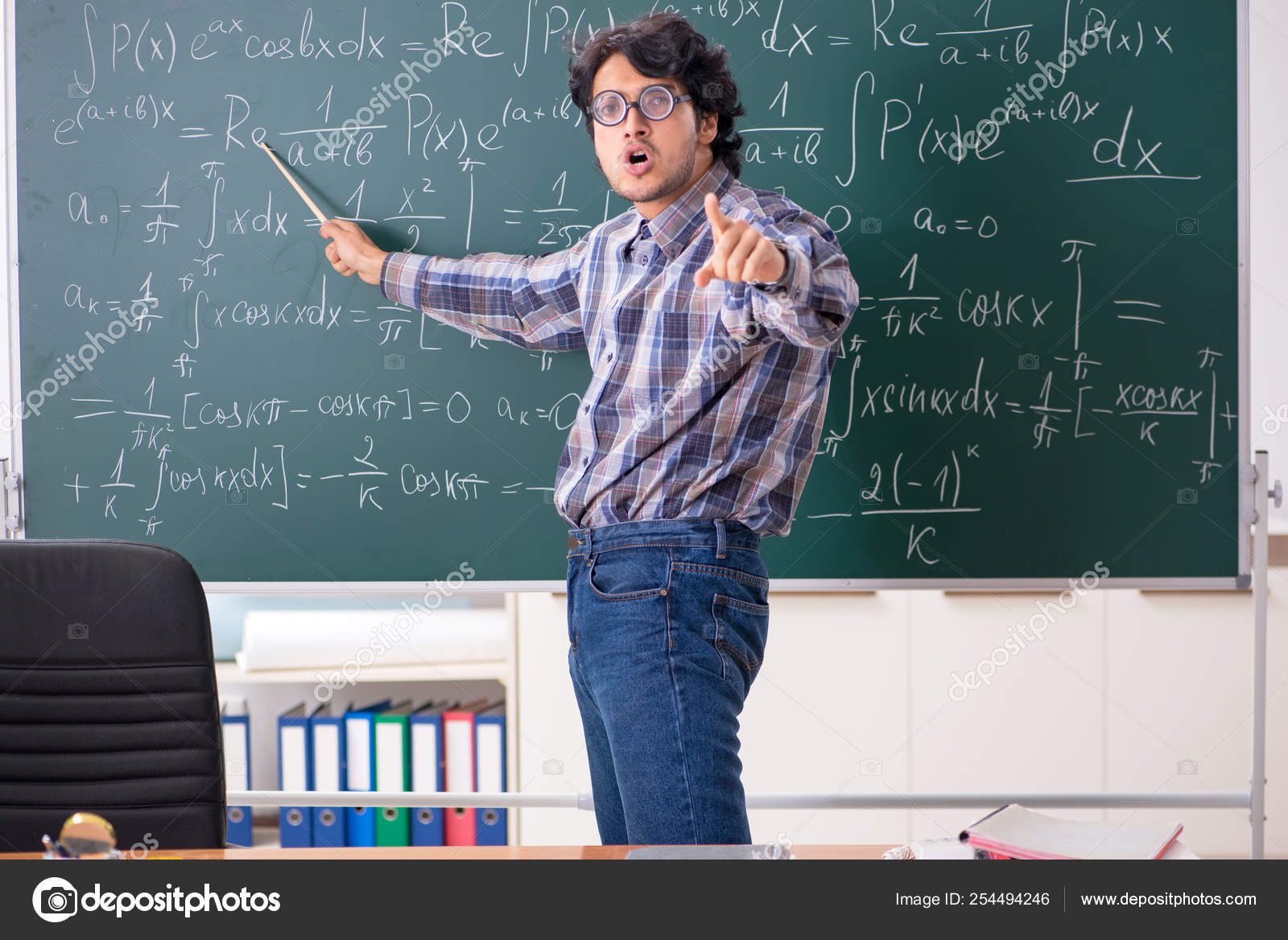 Funny male math teacher in the classroom Stock Photo by ©Elnur_ ...