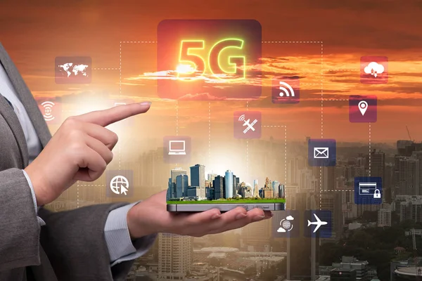 인터넷 연결 기술의 5 g 개념 — 스톡 사진