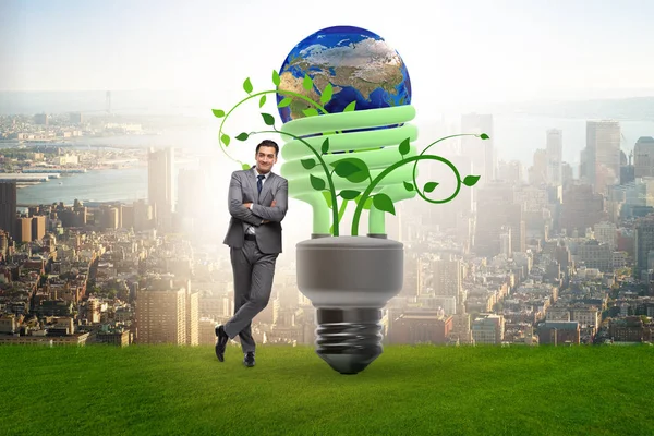 Concept of energy efficiency with lightbulb — Stock Photo, Image