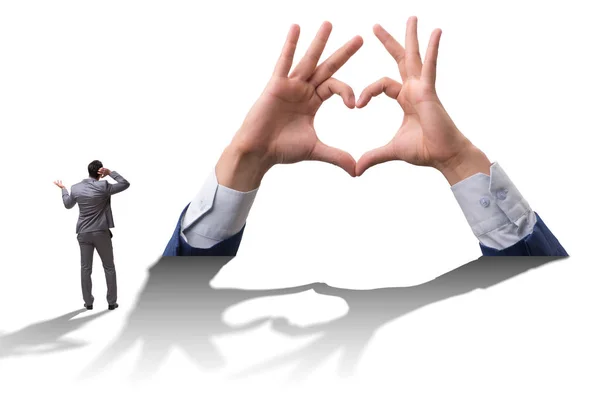 Handen hart gebaar in liefde begrip tonen — Stockfoto