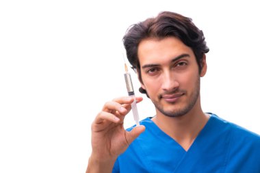 Beyaz tenli yakışıklı doktor. 