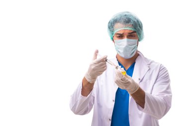 Beyaz tenli yakışıklı doktor. 