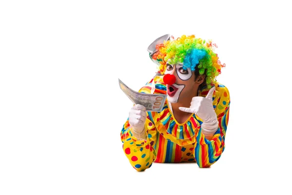 Male clown isolated on white — Stock Photo, Image