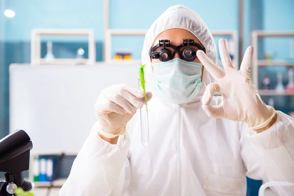실험실에서 일 하는 남성 생명 공학 과학자 화학자 — 스톡 사진