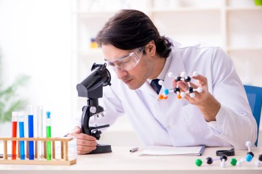 Young male scientist working in the lab  clipart