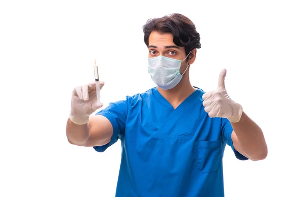 Jeune beau médecin isolé sur blanc — Photo