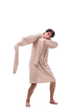 Beyaz tenli genç çılgın adam. 