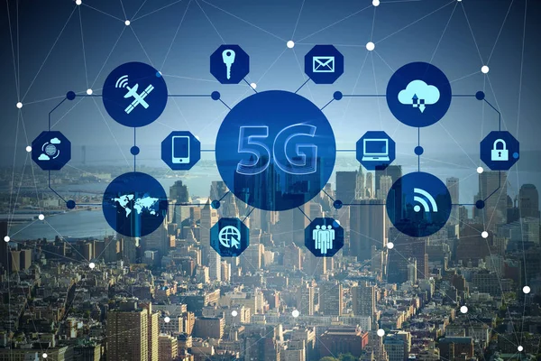 Concepto de internet 5g en concepto de tecnología —  Fotos de Stock