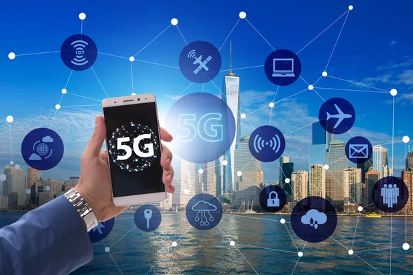 인터넷 연결 기술의 5 g 개념 — 스톡 사진