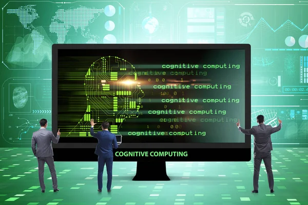 Concepto de computación cognitiva y aprendizaje automático — Foto de Stock