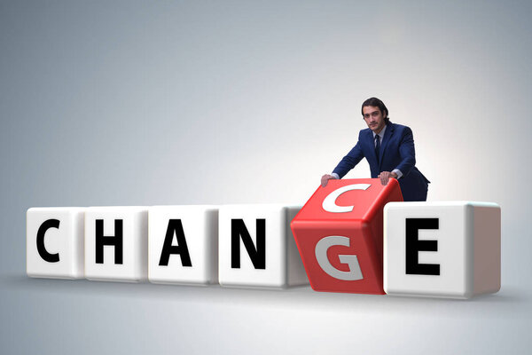 Businessman taking chance for change