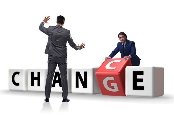 Businessman in change and chance concept