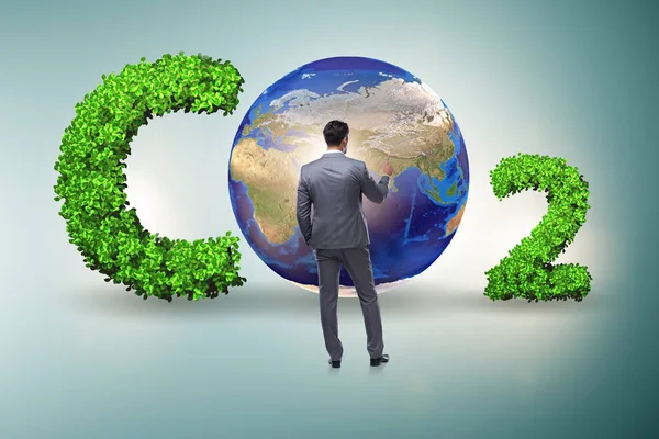 Conceito ecológico das emissões de gases com efeito de estufa — Fotografia de Stock