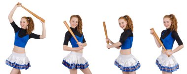 Amigo kız beyaz arka planda izole edilmiş.