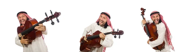 Arab man playing musical instrument — Stock Photo, Image