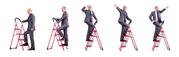 Businessman in career ladder concept — Stock Photo, Image