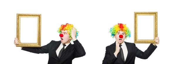 Clown isolerad på den vita bakgrunden — Stockfoto