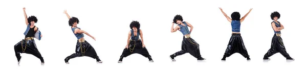 Rap-Tänzerin isoliert auf dem Weißen — Stockfoto