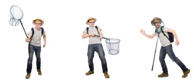 Cork kask net ile genç çocuk 