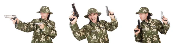 Kolaż zabawnych zdjęć żołnierza — Zdjęcie stockowe