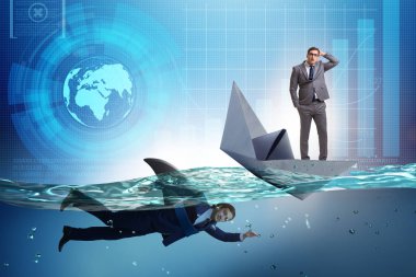 İşadamları köpekbalığı ile rekabet kavramı içinde