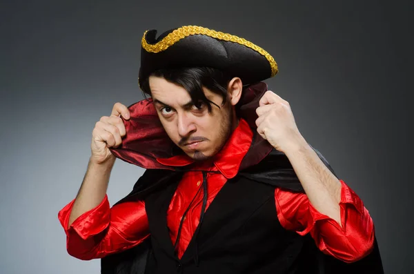 Man pirate against dark background — Stock Photo, Image