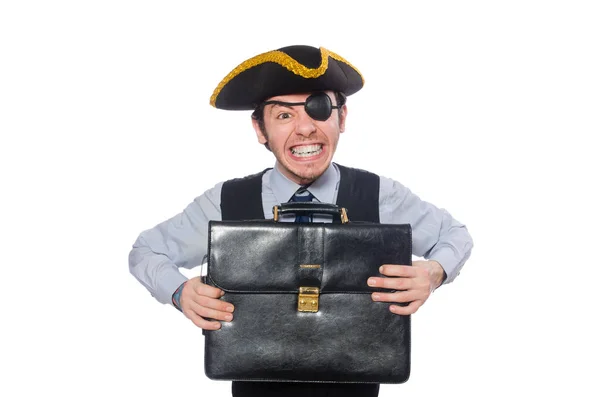 Biznesmen pirat izolowany na białym tle — Zdjęcie stockowe