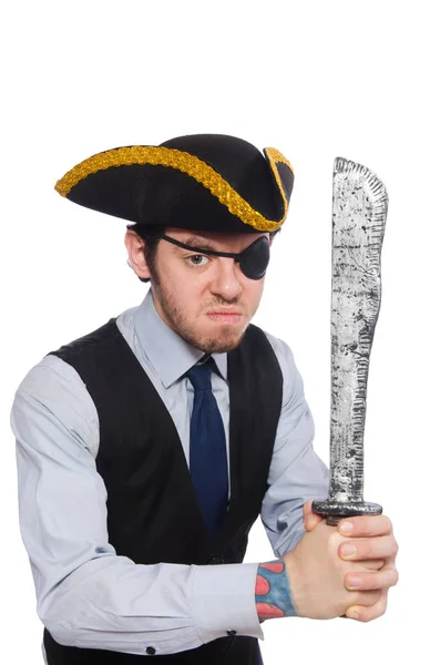 Imprenditore pirata isolato su sfondo bianco — Foto Stock