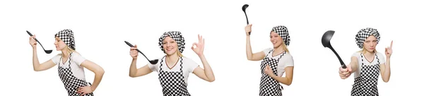 Kobieta gotować izolowane na białym tle — Zdjęcie stockowe