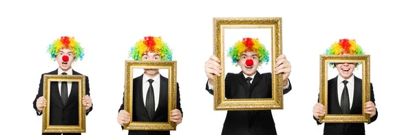 Clown geïsoleerd op de witte achtergrond — Stockfoto