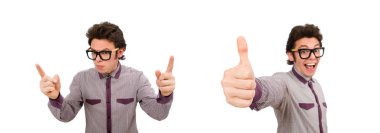 Beyaz tenli genç bir erkek öğrenci.