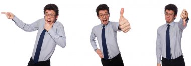 Beyaz genç işadamı ile kolaj