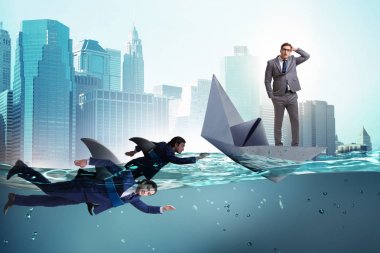 İşadamları köpekbalığı ile rekabet kavramı içinde