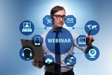 İşadamı online webinar kavram