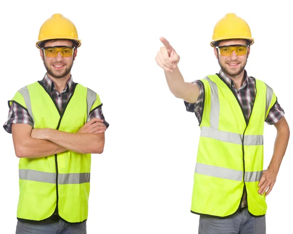 Trabajador industrial aislado en blanco —  Fotos de Stock