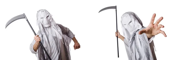 Monster with scythe in halloween concept — Stock Photo, Image