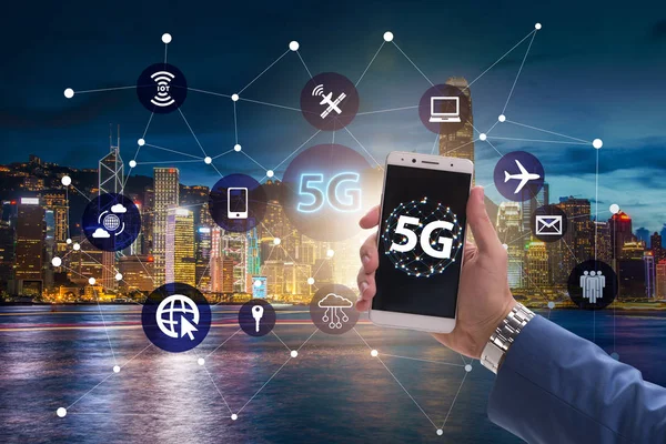 5g koncepce internetové připojení technologií — Stock fotografie