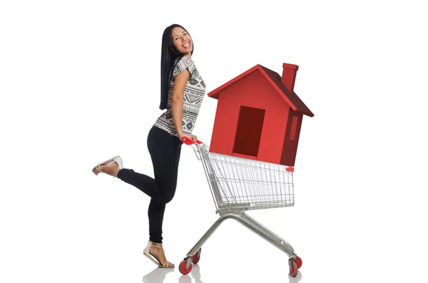 주택 담보 대출 개념의 젊은 여성 — 스톡 사진