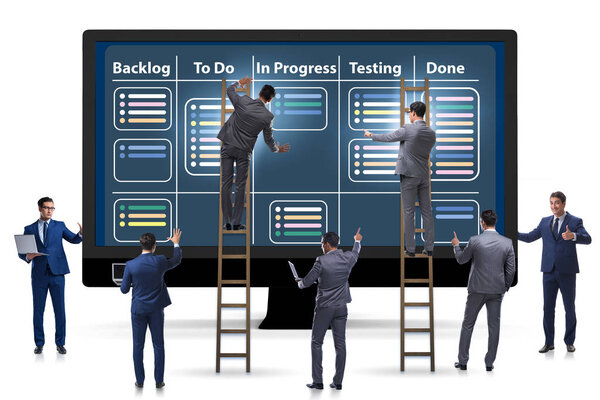 Бизнесмен в гибких методов концепции
