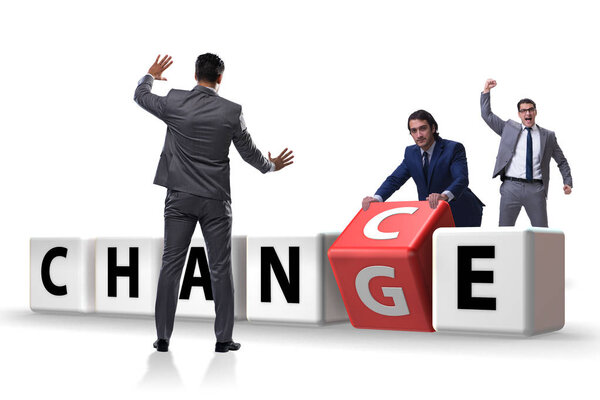 Businessman in change and chance concept