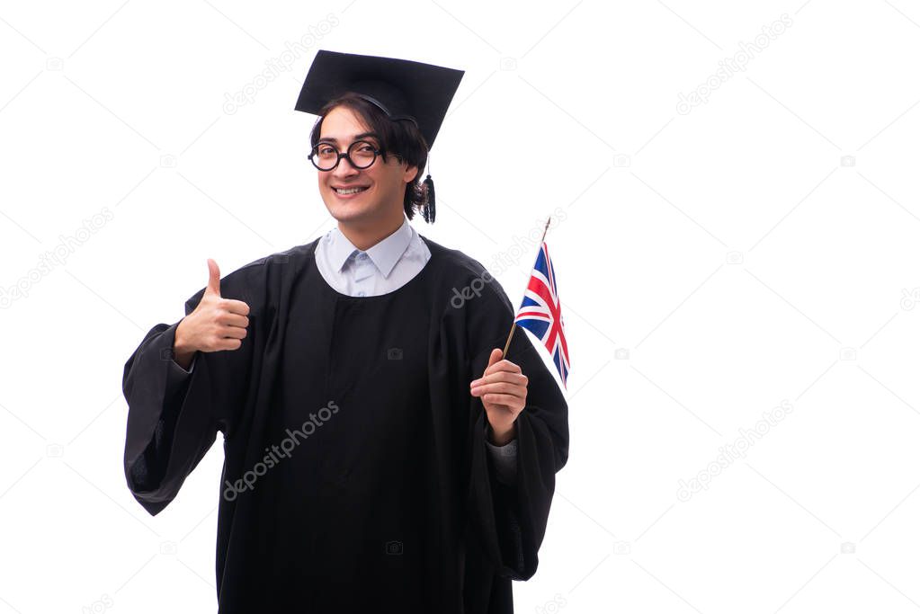 Young handsome man graduating from university 