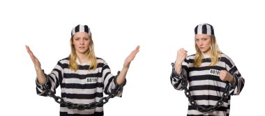 Mahkûm beyaz arka planda izole edildi