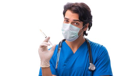 Beyaz tenli yakışıklı doktor. 