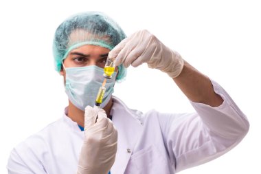 Beyaz tenli yakışıklı doktor. 