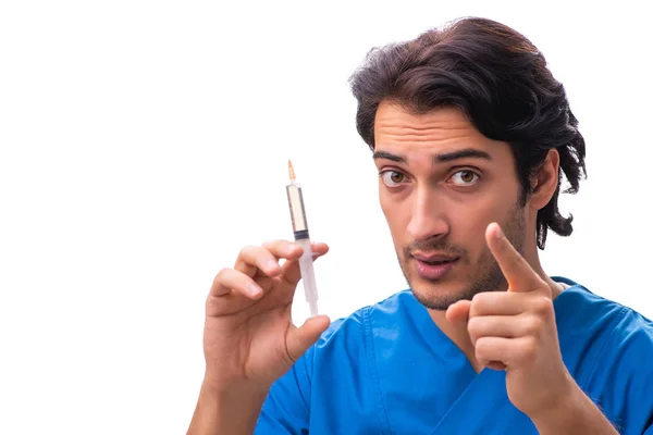 Young handsome doctor isolated on white — Stock Photo, Image