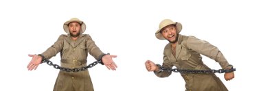 Zincirli adam beyazda soyutlandı