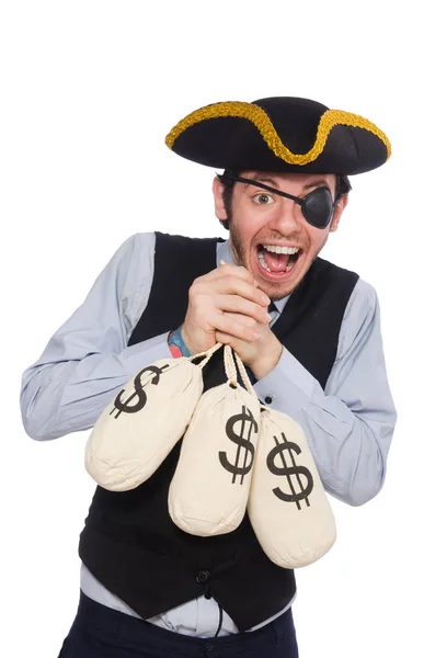 Бізнесмен пірат ізольований на білому тлі — стокове фото