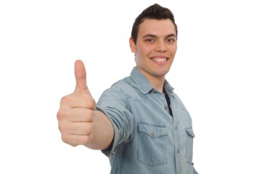 Beyaz tenli genç bir erkek öğrenci.