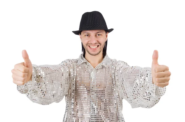 Intérprete en traje brillante aislado en blanco —  Fotos de Stock